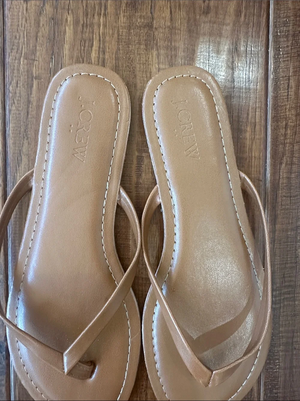 Lot of 2 J. Crew Women's Easy Summer Flip Flop Sandals in Black and Tan
